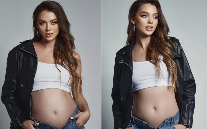 Mặc dù đang mang bầu 8 tháng nhưng Dianka Zakhidova không tăng cân nhiều và vẫn vô cùng xinh đẹp.